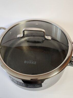 David Burke 8 Qt Stockpot With Lid Geo Clad Series Tri-Ply Stainless Steel New